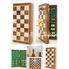 Mıknatıs Taşlı Ahşap Katlanabilir Kutulu Satranç Oyunu 40 Cm G225 Mıknatıs Taşlı Ahşap Katlanabilir Kutulu Satranç Oyunu 40 Cm G225