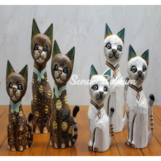 Ahşap 3lü 50 Cm Kedi Seti 3sutama2