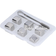 6lı Çelik Metal Kaplama Viski Taşı Soğutma Buz Küpü