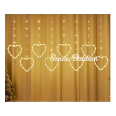 Kalpli Perde Led Işıklar Sevgililer Günü Romantik Led Aydınlatma