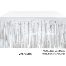 Gümüş Metalize Masa Eteği 275x75 Cm – Kendinden Yapışkanlı Gümüş Metalize Masa Eteği 275x75 Cm – Kendinden Yapışkanlı