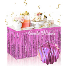 Kendinden Yapışkanlı Pembe Metalize Püsküllü Masa Eteği – 75 X 275 Cm Parti Süslemesi Kendinden Yapışkanlı Pembe Metalize Püsküllü Masa Eteği – 75 X 275 Cm Parti Süslemesi