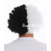 Siyah Beyaz Kıvırcık Afro Bonus Peruk Taraftar Bonus Saç