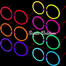 Glow Stick Yuvarlak Gözlük  Glow Partisi Gözlükleri  Glow Stick Gözlük 12 Adet