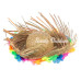 Naturel Renk Püsküllü Örme Hasır Hawaii Luau Aloha Şapka 13x36 Cm