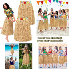 Hawaii Tarzı Hula Eteği – 60 Cm Hasır Naturel Etek