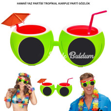 Karpuz Şekilli Tropikal Hawaii Yaza Merhaba Parti Gözlüğü