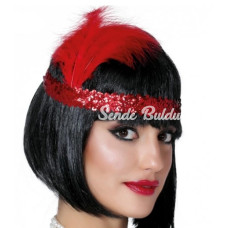 7039ler 8039ler Ve 9039lar Temalı Kırmızı Renk Çarliston Saç Bandı 7039ler 8039ler Ve 9039lar Temalı Kırmızı Renk Çarliston Saç Bandı
