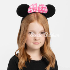 Pembe Fiyonklu Minnie Mouse Tacı Mini Kulak Pembe Fiyonklu Minnie Mouse Tacı Mini Kulak