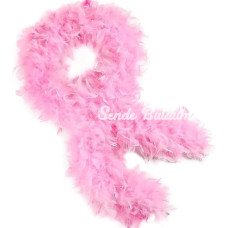 Pembe Renk Kabarık Kalın Otriş Boa Tüy 6 Cm Genişlik 180200 Cm Uzunluk