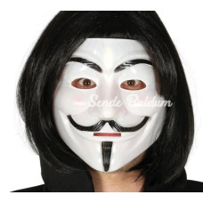 Siyah Renk Takma Kısa Saç Ve V For Vendetta Maskesi Anonymous Maskesi