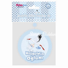 Hoşgeldin Oğlum Yazılı Baby Shower Partisi Asmalı İp Süs 3 Adet