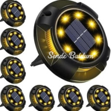 4lü Solar Panelli Kazıklı Zemin Solar Ledi 8+4 Led Gün Işığı