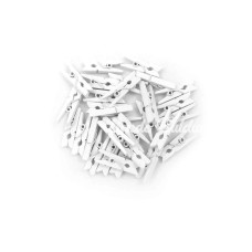 100lü Beyaz Ahşap Mandal 2.5cm (10lu Paket1000 Adet)