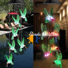Solar Led Işıklı Kuşlu Bahçe Dekoru 6 Ledlirenkli Işık