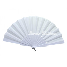 Plastik Düz Kumaş Yelpaze 12li Beyaz