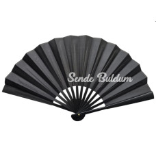 Plastik Kumaş Yelpaze 12li Siyah