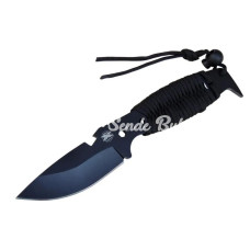 Gear Assault 0238bk Kamp Bıçağı 225 Cm  Siyah Metal Ampamp İpli Sap