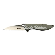 Crkt Lotus 1265 Gri Kamp / Outdoor Çakı 18cm  Yarı Otomatik Kemerlikli Kutulu