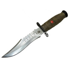 1522 Haki Komando Bıçağı 30cm  Tırtıklı Sırt Kılıflı