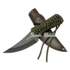 Crkt Scrub Fixed 2712 Bk Siyah Kamp / Outdoor Bıçak 225cm  İpli Sap Deri Kılıflı