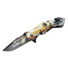 4 23 2 Marines Kurtarma / Kamp Çakı 20cm  Yarı Otomatik Kemerlikli Cam Kırma Ve İp Kesme Aparatlı