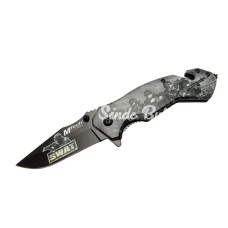 4 23 6 Swat Kurtarma / Kamp Çakı 20cm  Yarı Otomatik Kemerlikli Cam Kırma Ve İp Kesme Aparatlı