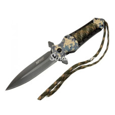 4262 Kamuflaj Kamp Çakı 21cm  Yarı Otomatik İpli Kemerlikli