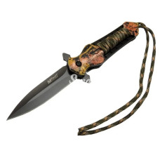 4267 Çok Renkli Kamp Çakı 21cm  Yarı Otomatik İpli Kemerlikli