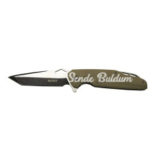 Crkt Predator 706 C Bej Kamp / Outdoor Çakı 21cm  Yarı Otomatik Kemerlikli Kutulu