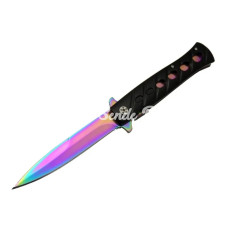 Venom K033 Gökkuşağı Kamp Çakı 23cm Yarı Otomatik Kemerlikli