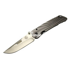 Umnumzaan T 50 Gri Kamp Çakı 225cm  Manuel Kemerlikli Oluklu
