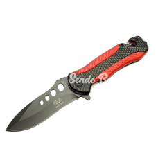 Kurtarma Çakısı Kırmızı 22 Cm Yarı Otomatik  Kemerlikli