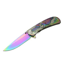 Kartal  Çift Gökkuşağı 20 Cm Kamp / Outdoor Çakı 21cm  Yarı Otomatik Kemerlikli Kutulu