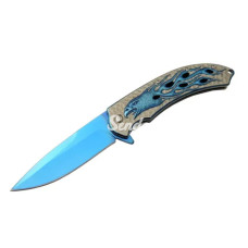 Kartal  Mavi Tk 21 Cm Kamp / Outdoor Çakı   Yarı Otomatik Kemerlikli Kutulu