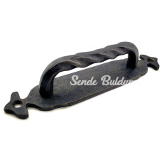 Antika Tarz Dekoratif Pirinç Burgulu Çekme Kol  148x33 Mm Oksit