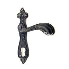 Antika Tarz Dekoratif Pirinç Mevlana Banyo Kapı Kolu  228x48 Mm Oksit