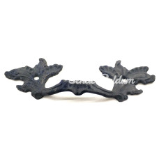 Antika Tarz Dekoratif Pirinç Çiçek Kapı Kulbu  40x125 Mm Oksit