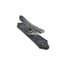 Antika Tarz Dekoratif Pirinç Çiçekli Pencere Kolu  165x38 Mm Oksit