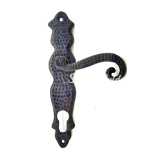 Antika Tarz Dekoratif Pirinç Ferforje Oda Kapı Kolu  210x43 Mm Oksit