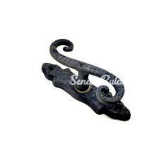 Antika Tarz Dekoratif Pirinç Kıvrık Pencere Kolu  130x33 Mm Oksit