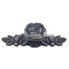 Antika Tarz Dekoratif Pirinç Gül Düğme  30x100 Mm Oksit