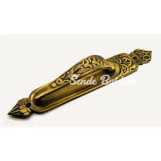Antika Tarz Dekoratif Pirinç Kubbeli Çekme Kapı Kolu  396x68 Mm Antik