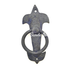 Antika Tarz Dekoratif Pirinç Lale Kapı Halkası  165x70mm Oksit