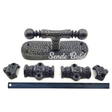 Antika Tarz Dekoratif Pirinç Üstten İspanyolet  133x40 Mm Oksit