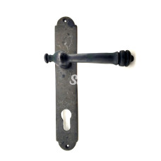 Antika Tarz Dekoratif Pirinç Taşra Banyo Kapı Kolu  220x35 Mm Oksit
