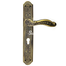 Antika Tarz Dekoratif Pirinç Ulu Model Desenli Oda Kapı Kolu  354x57 Mm Antik