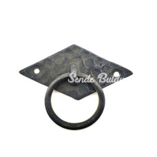 Antika Tarz Dekoratif Pirinç Yan Baklava Kapı Kulbu  41x82 Mm Oksit