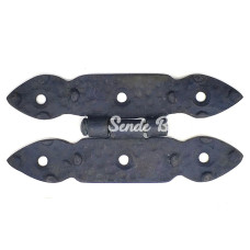 Antika Tarz Dekoratif Pirinç Düğmeli Menteşe  117x57 Mm Oksit