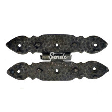 Antika Tarz Dekoratif Pirinç Düğmeli Menteşe  142x69 Mm Oksit